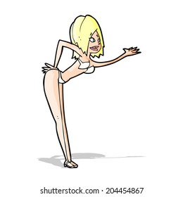 cartoon woman in bikini