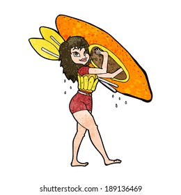 cartoon woman carrying canoe