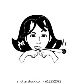 cartoon woman character posture line