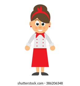 cartoon woman chef vector