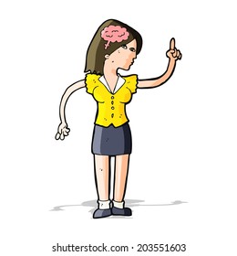 cartoon woman with clever idea