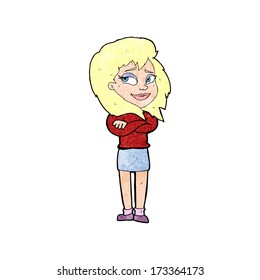cartoon woman with crossed arms