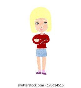 cartoon woman with crossed arms