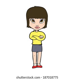 cartoon woman with crossed arms