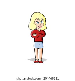 cartoon woman with crossed arms