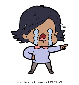 cartoon woman crying