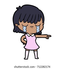 cartoon woman crying