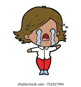 cartoon woman crying