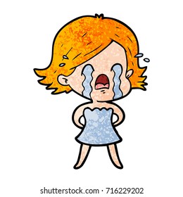 cartoon woman crying