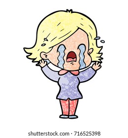cartoon woman crying