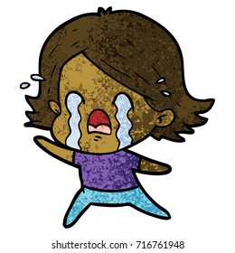 cartoon woman crying
