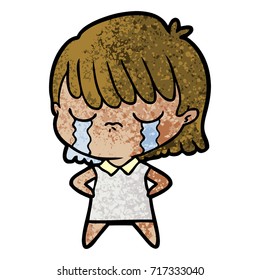 cartoon woman crying