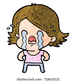 cartoon woman crying