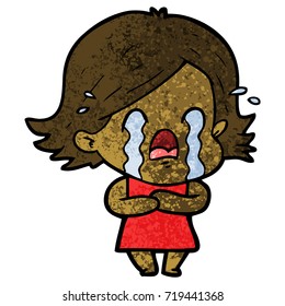 cartoon woman crying