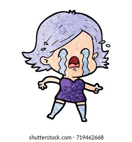 Cartoon Woman Crying