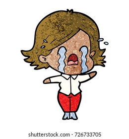 cartoon woman crying