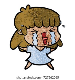 cartoon woman crying