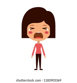 Cartoon Woman Crying Kawaii Character Stock Vector (Royalty Free ...