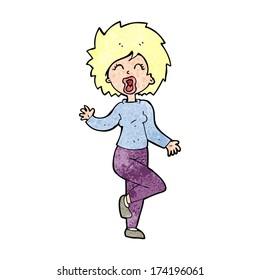 cartoon woman dancing