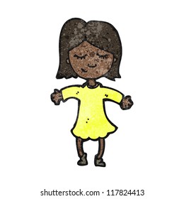 cartoon woman in dress
