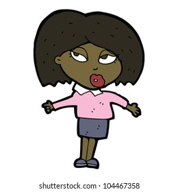 cartoon woman explaining