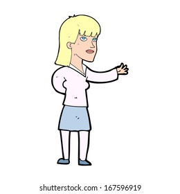 mujer de dibujos animados explicando