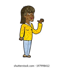 mujer de dibujos animados explicando