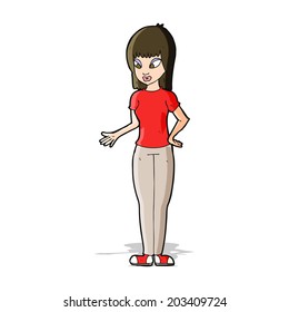 cartoon woman explaining