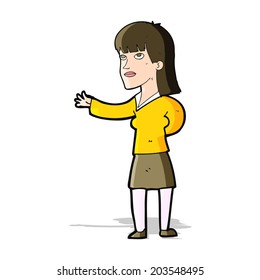 mujer de dibujos animados explicando