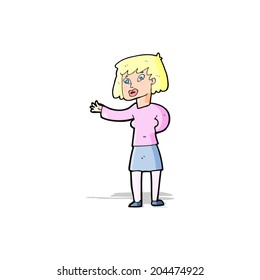 cartoon woman explaining
