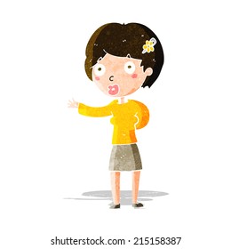 mujer de dibujos animados explicando