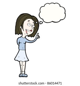 cartoon woman explaining her idea