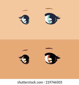 Cartoon woman eye. Vector illustration