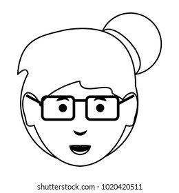 cartoon woman face icon