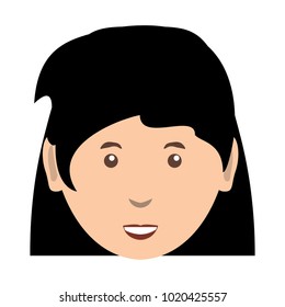 cartoon woman face icon