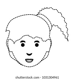 cartoon woman face icon