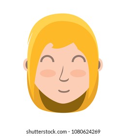 cartoon woman face icon