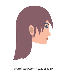 cartoon woman face icon
