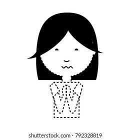 cartoon woman face icon