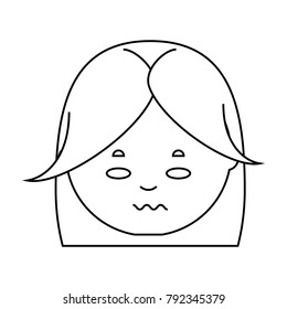 cartoon woman face icon