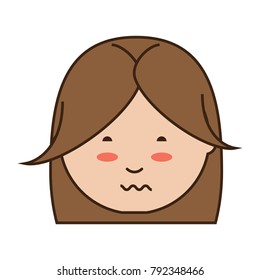 cartoon woman face icon