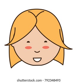 cartoon woman face icon
