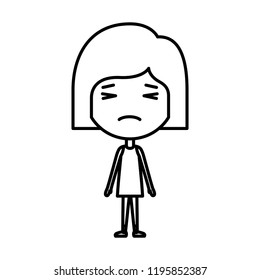 cartoon woman furious kawaii character
