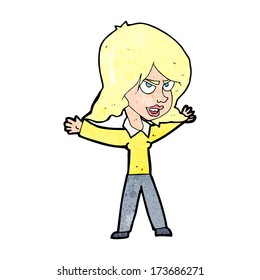 cartoon woman gesturing