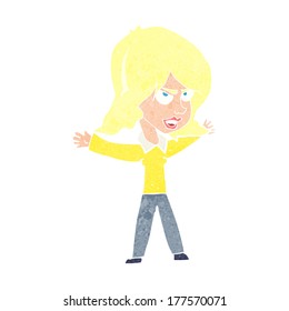 mujer de dibujos animados haciendo gestos