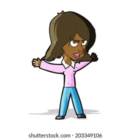 cartoon woman gesturing