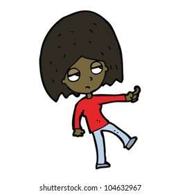 cartoon woman gesturing with finger