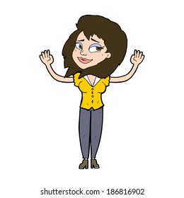 cartoon woman giving up