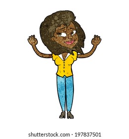 cartoon woman giving up