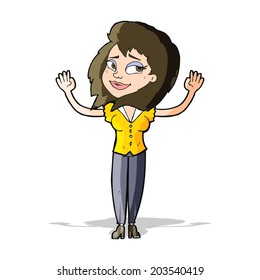 cartoon woman giving up